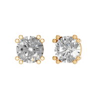Boucles d'oreilles clous en diamant de laboratoire rond certifié IGI 3 CTW, en or massif 9k 14k 18k, sertissage à griffes, fermoir à vis, bijoux fins personnalisés