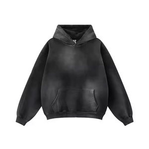 Sudadera con capucha pesada de lavado ácido de alta calidad para hombre, sudaderas bordadas para invierno, sudaderas con sublimación, teñidas lisas - Product Image 6