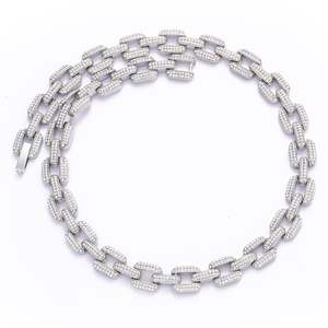 Collier chaîne cubaine plaqué or pour homme en argent sterling 925 avec moissanite, style hip-hop, rectangulaire, personnalisé, pour soirée - Product Image 6