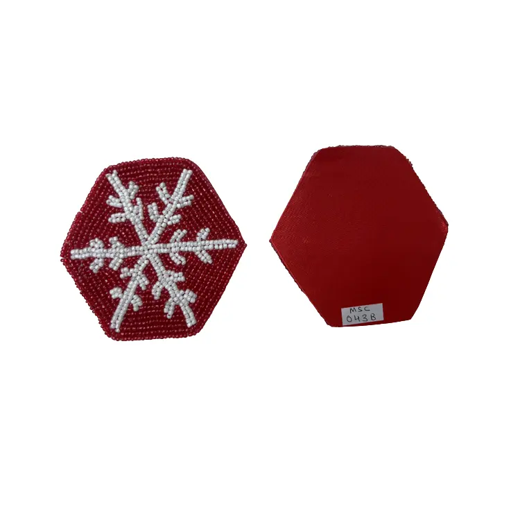 Son tasarlanmış kar tanesi Coaster ile Trendy tasarlanmış kırmızı renkli noel tasarlanmış Coaster satılık