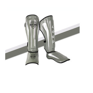 Best Quality Twin Style PU Leather Kickboxing & <b>MMA</b> Leg <b>Guards</b> Muay Thai <b>Shin</b> Protector Gear - Product Image 1