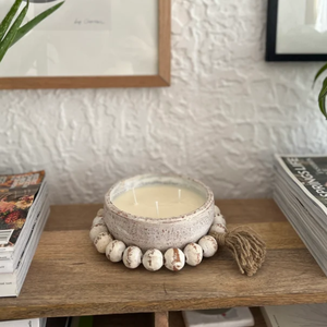 Bol à bougie en bois d'acacia perlé de forme ronde, style rustique, décoration de la maison, vente en gros du Vietnam, nouvel article - Product Image 3