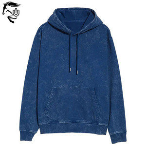 Vente en gros Sweats à capuche vintage 100% coton unisexe délavé à l'acide personnalisé Col à capuche à motif solide imprimé en tissu français pour hommes et femmes - Product Image 1