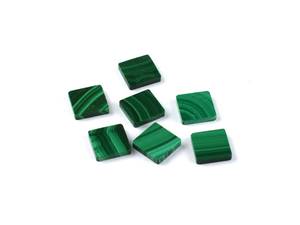 Natural Green <b>Malachite</b> 10mm Flat Square Shape Cabochon Gemstone for 925 Sterling Silver Jewelry Making Brass <b>Bracelet</b> All Sizes - Product Image 6