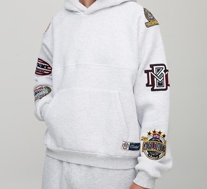 Haute qualité Designer hommes noir coton Vintage en détresse broderie Patch personnalisé pull chiné gris survêtement pour unisexe - Product Image 1