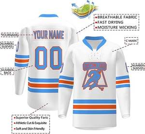 Custom Ice Hockey Jersey 2025 Sublimated Uniform Set Tackle Twill Stitched Pro Teamwear Pedidos al por mayor - Product Image 6