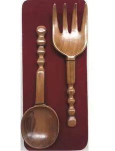 Dernier design Ensemble de service à salade en bois Cuillère à salade de service de table de mariage de luxe pour la cuisine - Product Image 2