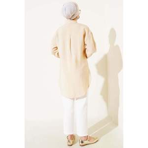 Camisa Básica Manga Globo Beige - Product Image 3