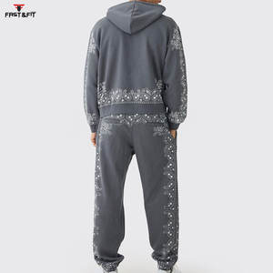 ชุดวอร์มผ้าฝ้ายโพลีเอสเตอร์สำหรับผู้ชายชุดออกกำลังกายแขนยาวทำจากปากีสถานทรงพลัสไซส์ - Product Image 2