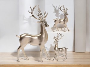 Décoration de Noël en métal décor de Noël extérieur cour gonflable en aluminium plaqué argent cerf pour la décoration - Product Image 2