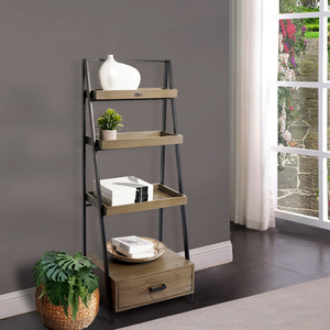 Libreria a Scala Chillon Moderna con Cassetto Singolo, in Legno Massello Ecologico per Casa, Ufficio, Scuola, Camera da Letto - Product Image 2