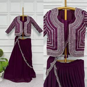 Prix direct de gros pour les dames de style indien à la mode Lehenga Choli costume de fête et de mariage robe élégante de l'Inde - Product Image 3