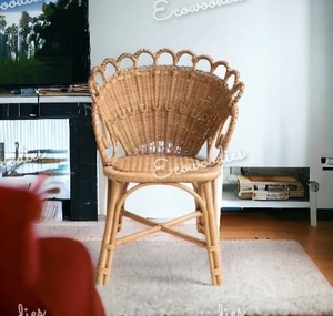 Silla de bambú de diseño moderno, reposabrazos Retro, respaldo, silla de bambú redonda de ratán para muebles de sala de estar - Product Image 1