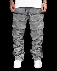 Men's Lightweight Distressed High Waist Custom Flared Stacked Sweatpants with Custom Colors & Logo - Product Image 4