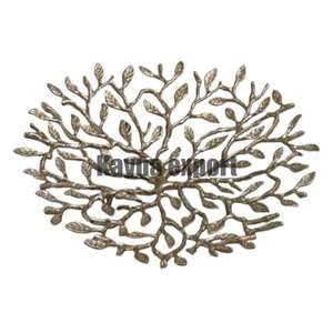 Bol à fruits en alliage d'aluminium de conception florale moderne fait à la main, plat décoratif pour centre de table de fête, plat à servir - Product Image 4