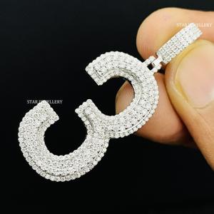 Pendentif rond en or 10 carats serti de diamants de laboratoire, plaqué or chrétien, personnalisé, unisexe, hip-hop, taille brillant, pour tous les jours - Product Image 4