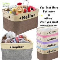 Panier à jouets pour chien en toile grande capacité, robuste et écologique, conception flexible, boîtes de rangement personnalisées, vente en gros OEM ODM