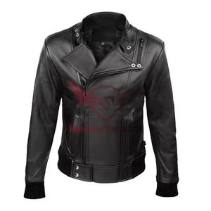แจ็กเก็ตบอมเบอร์หนังของผู้ชายแบบสั่งทำพิเศษพร้อมเสื้อแจ็คเก็ตหนังแท้ที่ได้แรงบันดาลใจมาจากมอเตอร์ไซด์ - Product Image 1