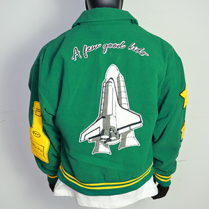 Chaqueta Universitaria Varsity de Cuero de Alta Calidad con Logotipo Bordado Personalizado al por Mayor para Hombre, Chaquetas Universitarias de Lana - Product Image 5