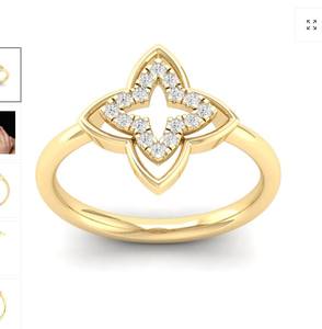 ชุดเครื่องประดับเพชรแท้ธรรมชาติ 0.48 กะรัต ลายดอกไม้ สไตล์ชาติพันธุ์ สำหรับผู้หญิง ทองคำ สำหรับงานหมั้น งานครบรอบ ประกอบด้วยจี้ ต่างหู แหวน ของขวัญ - Product Image 3