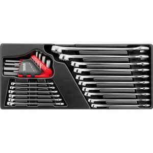 Juegos de herramientas con llaves hexagonales y llaves de carraca Usag, con bandeja vacía - Product Image 2