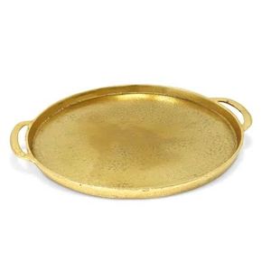 Decorative Stainless Steel Serving <b>Tray</b> with Antique Finished for Serving Beverages and <b>Snacks</b> - Product Image 1