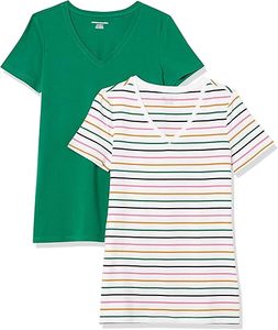 T-shirts à col en V pour femmes extensibles, ajustés et confortables Vente en gros - Product Image 1