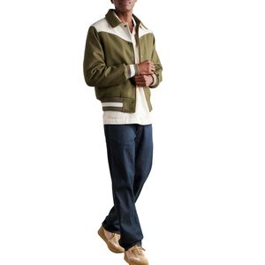 Blouson aviateur à manches longues de style vintage pour hommes poche passepoilée à fermeture éclair col et poignets côtelés vêtements d'extérieur décontractés élégants - Product Image 2