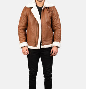 OEM Custom Design Winter Fashion Motorcycle Leather Jacket for <b>Men</b> Business Brown Stand Collar Front Logo Waterproof - Product Image 3