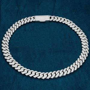 VVS Moissanite Cadena de Eslabones Cubanos Collar de Hip Hop de Plata Esterlina 925 - Product Image 2