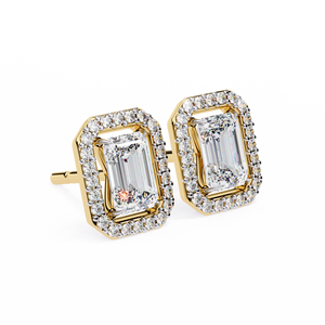 18K <b>Gold</b> Unique <b>Earring</b> with Lab-Grown Diamond Premium Diamond <b>Earrings</b> - Product Image 2