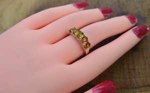 แหวนทัวร์มาลีนสีเหลือง925เครื่องประดับอัญมณีแฮนด์เมดเงินแท้แหวนห้าชิ้นของขวัญครบรอบ - Product Image 2