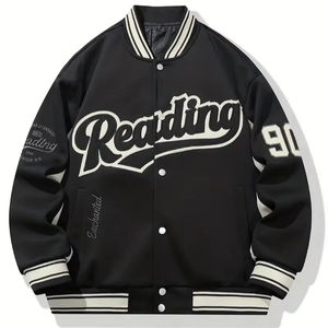 New Best Quality Custom Made Adult Youth Baseball Letterman Chicago Canvas Varsity Jacket Front Breathable <b>Fleece</b> Lining for Men - Product Image 1