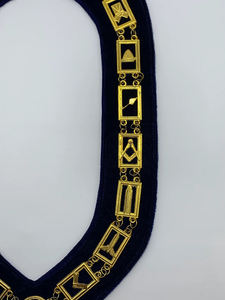 Alta calidad por encargo 12 Masonic Master Gold Metal Chain Collar Set Tela de terciopelo azul Logotipo personalizado Color Alta artesanía - Product Image 6