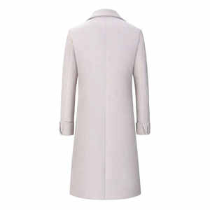 Abrigo de Invierno para Hombre, Mezcla de Lana, Estilo Gabardina, Corte Entallado, Solapa, Cierre de un Botón, Chaqueta Larga Informal para Negocios, Trabajo y Actividades al Aire Libre - Product Image 3