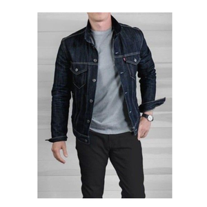 OEM Hombres Casual Outwear Denim Jean Chaqueta Otoño abotonado abrigo con diseño de gran tamaño - Product Image 5