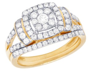 Moissanite Cluster Diamond Square Shape Wedding <b>Set</b> <b>Ring</b> With S925 <b>Sterling</b> <b>Silver</b> Stylish Anniversary Jewelry for Women - Product Image 1