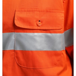 เสื้อเชิ้ตนิรภัยสะท้อนแสงสำหรับผู้ชาย เสื้อทำงานแบบมองเห็นได้ชัดเจนสำหรับงานก่อสร้าง งานจราจร งานอุตสาหกรรม ระบายอากาศได้ดี แห้งเร็ว - Product Image 5