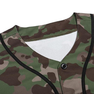 Camiseta de Béisbol de Camuflaje Sublimada con Estampado Personalizado OEM, Transpirable, 100% Poliéster, Antibacteriana, Absorbe la Humedad, Talla Grande - Product Image 3
