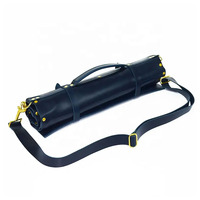 Bolsa Portaherramientas de Cocina de Cuero Genuino Hecha a Mano, Estilo Vintage, Ideal para Viajes, Multiusos, Enrollable, para Chefs Profesionales