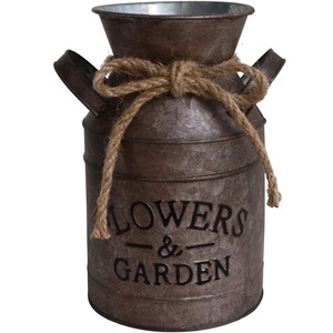 Seau en métal antirouille de vente chaude avec poignées jardinières galvanisées pour l'extérieur jardinières de seau de panier décor de fleurs Vintage - Product Image 3
