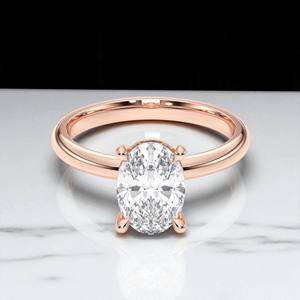 <b>Oval</b> Shape 1.98 Carat E-F/VVS-VS <b>Moissanite</b> Diamond Prong Set solitaire <b>Engagement</b> <b>Ring</b> Made in Solid Gold For Women - Product Image 2