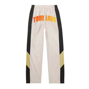 Pantalones cortavientos de nailon lavados, ropa de calle de poliéster antiarrugas, pantalones de hombre de alta calidad con bolsillos de bloque de Color de pierna ancha al por mayor - Product Image 4