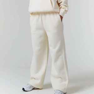 เสื้อฮู้ดแฟชั่นชุด2ชิ้นเสื้อสเวตเตอร์มีฮู้ดสำหรับผู้หญิงชุดกันหนาวทรงหลวมเอวสูงกางเกงวอร์มขากว้างเย็นสำหรับผู้หญิง - Product Image 5