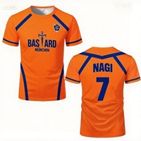 Nouveau maillot de football de futsal REO Blue Lock Anime Munich Summer pour enfants/adultes, t-shirt décontracté à manches courtes pour le sport