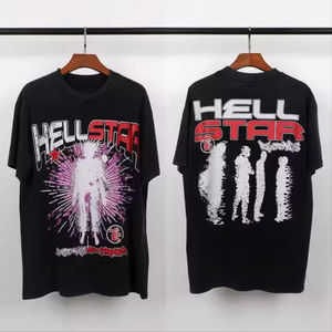 T-shirt en coton avec patch brodé Hip Hop, 100% coton, haute qualité, logo personnalisé, respirant, écologique, best-seller, prix raisonnable - Product Image 4