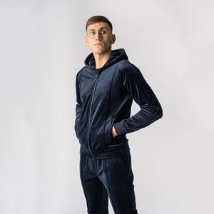 OEM Wholesale High Quality Custom Logo Oversized Velvet <b>Tracksuits</b> Full Zip Men <b>Velour</b> <b>Tracksuit</b> - Product Image 2