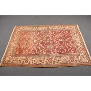 พรมขนาด 3.7x5.4 ฟุต, พรมวินเทจตุรกี, พรมลายดอกไม้สีแดง - Product Image 2
