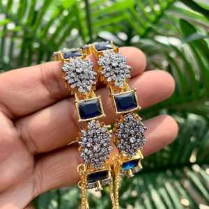 Juego de piedras chapadas en oro, joyería nupcial de boda india/pakistaní, producto a granel, joyería de moda personalizada - Product Image 5