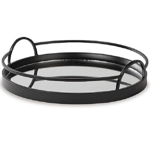 Nouveau plateau de service de nourriture de forme ronde noire en métal solide conçu avec plateau de produit d'ustensiles de cuisine fini enduit de poudre pour la maison - Product Image 6